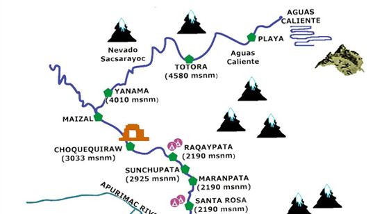 Choquequirao Trek Map